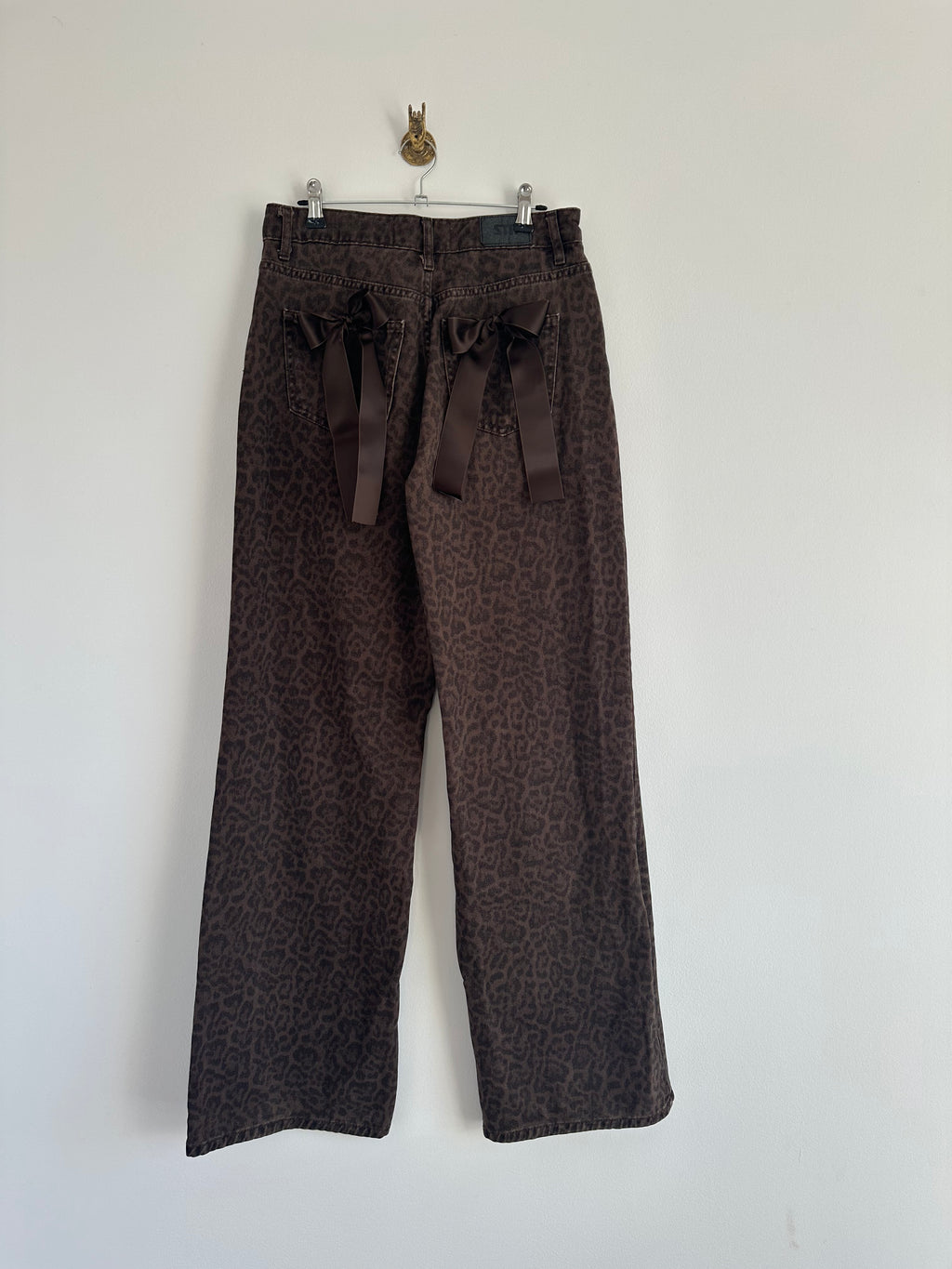 Bow jeans panter bruin