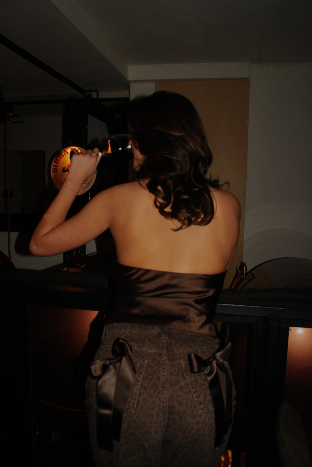 Bow jeans panter bruin