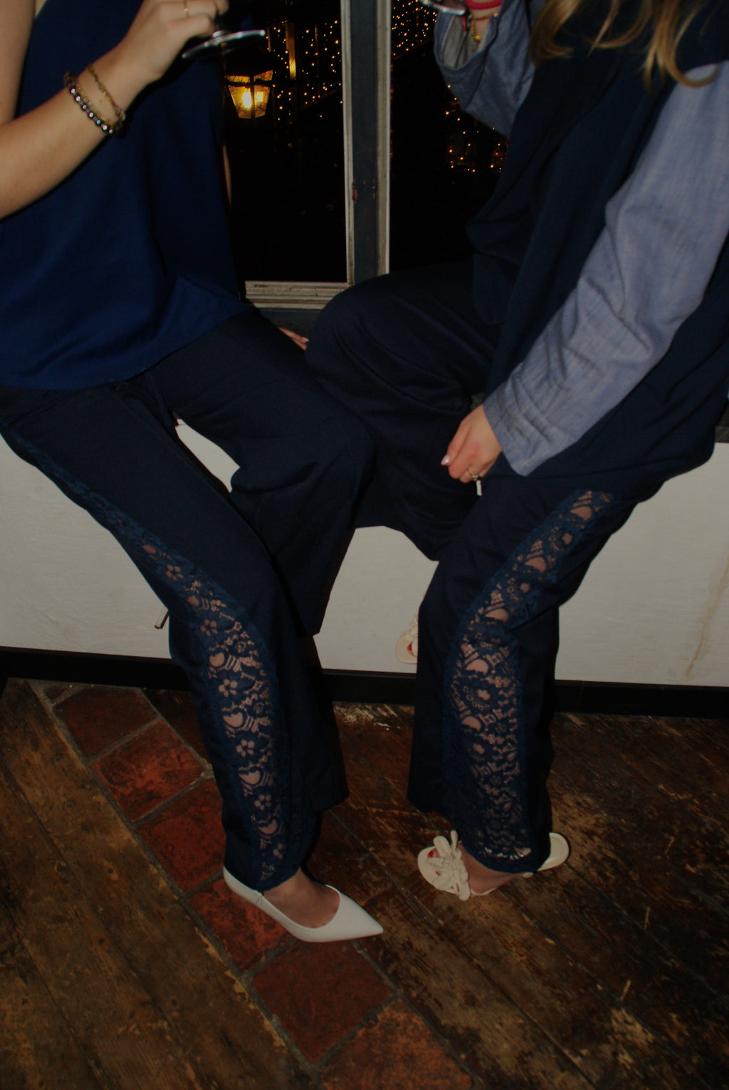 Lace pantalon donkerblauw