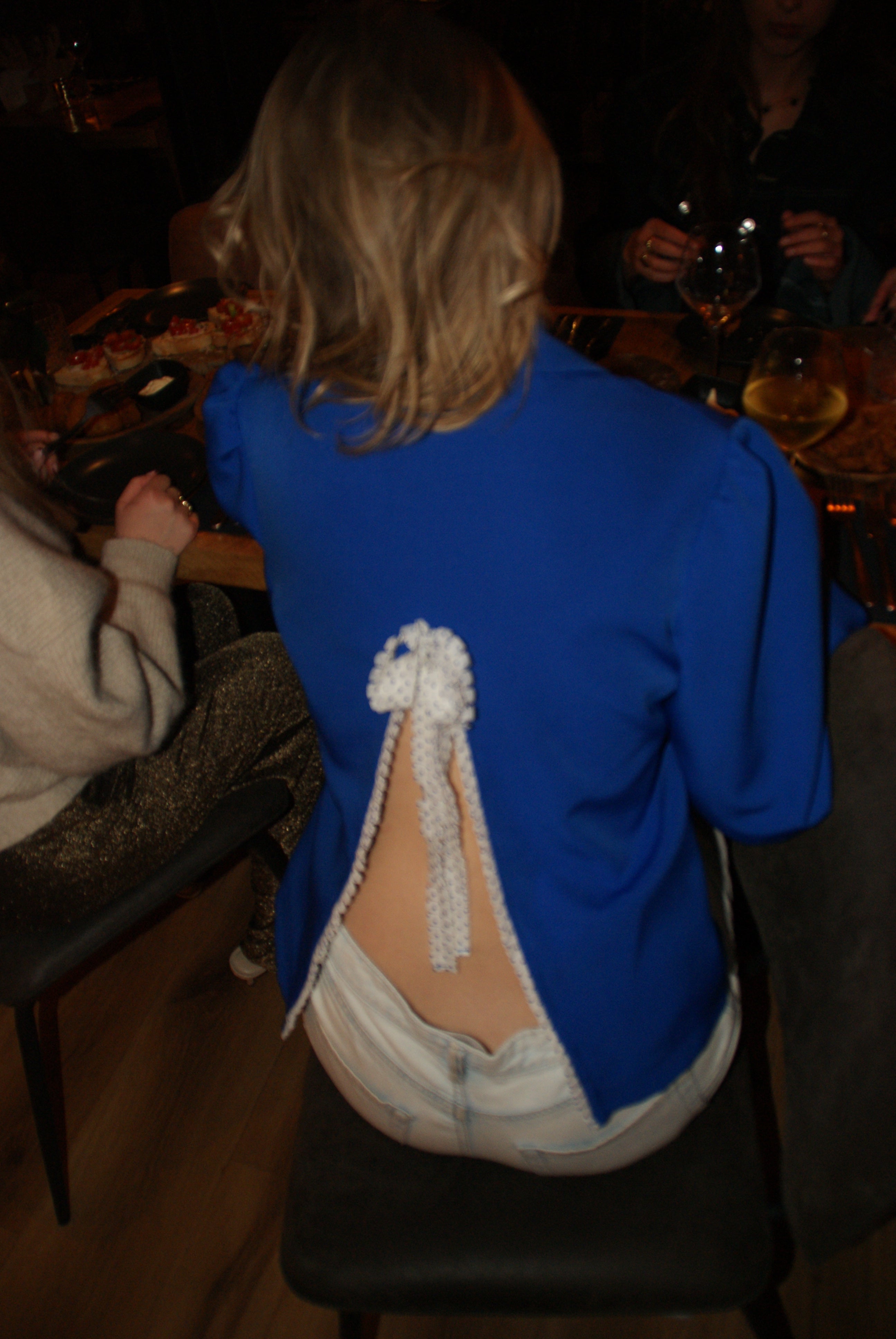 Blazer met open rug blauw