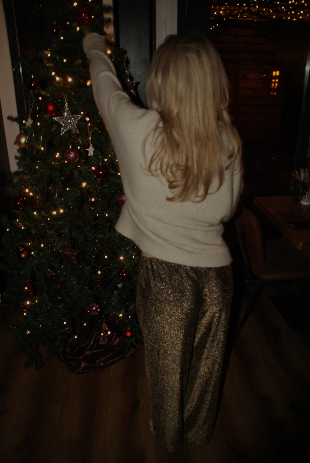 Glitter pantalon goud