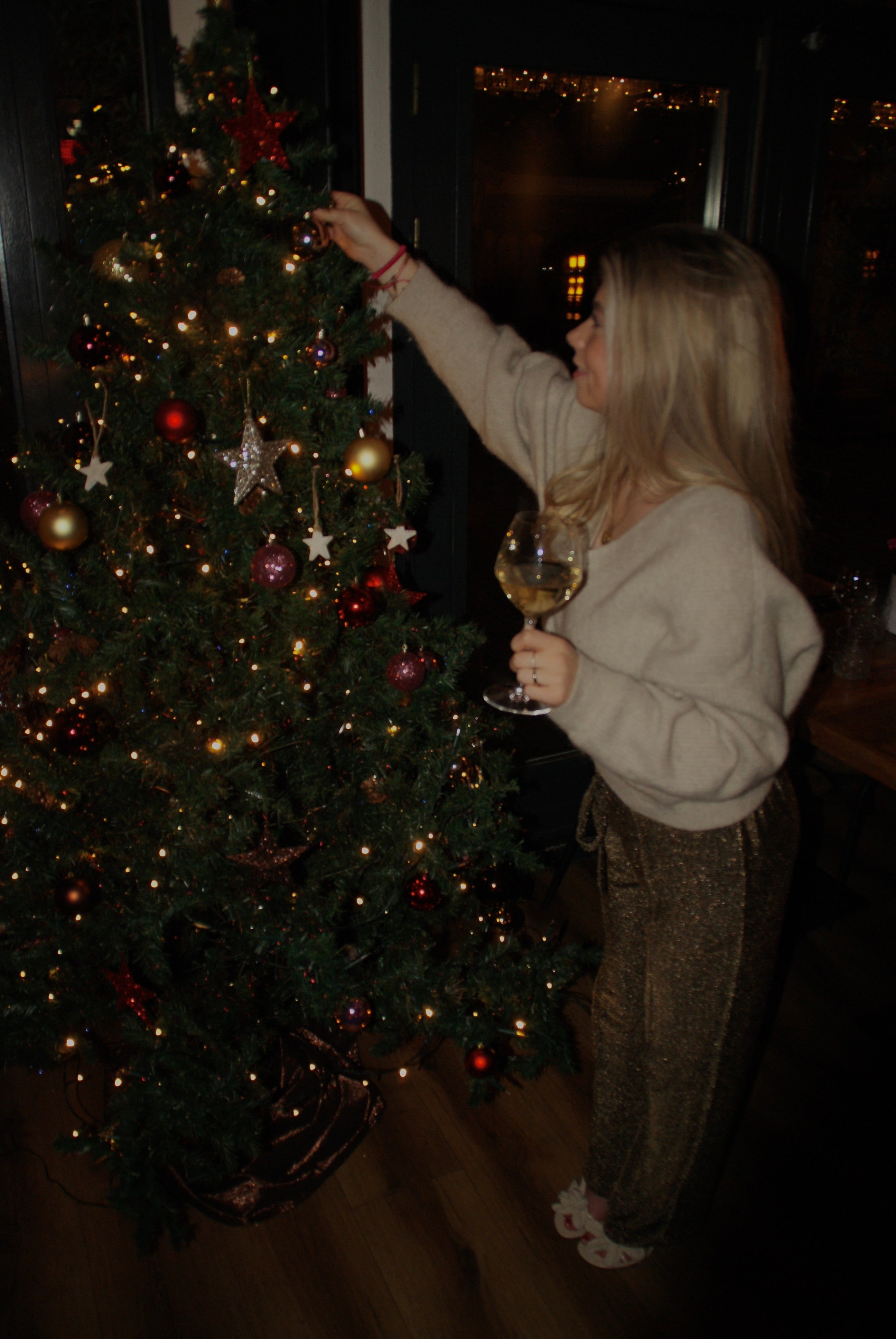 Glitter pantalon goud