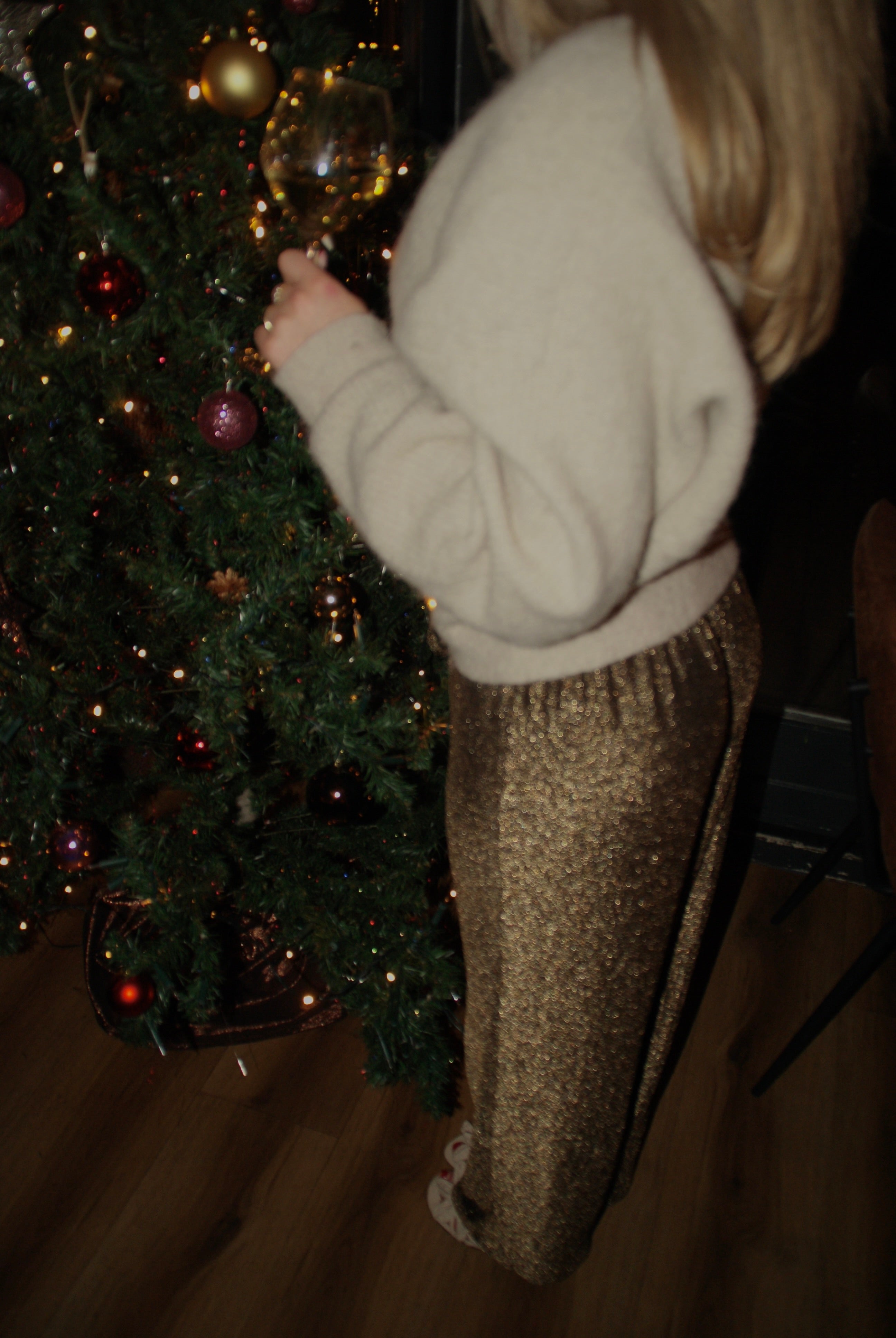 Glitter pantalon goud