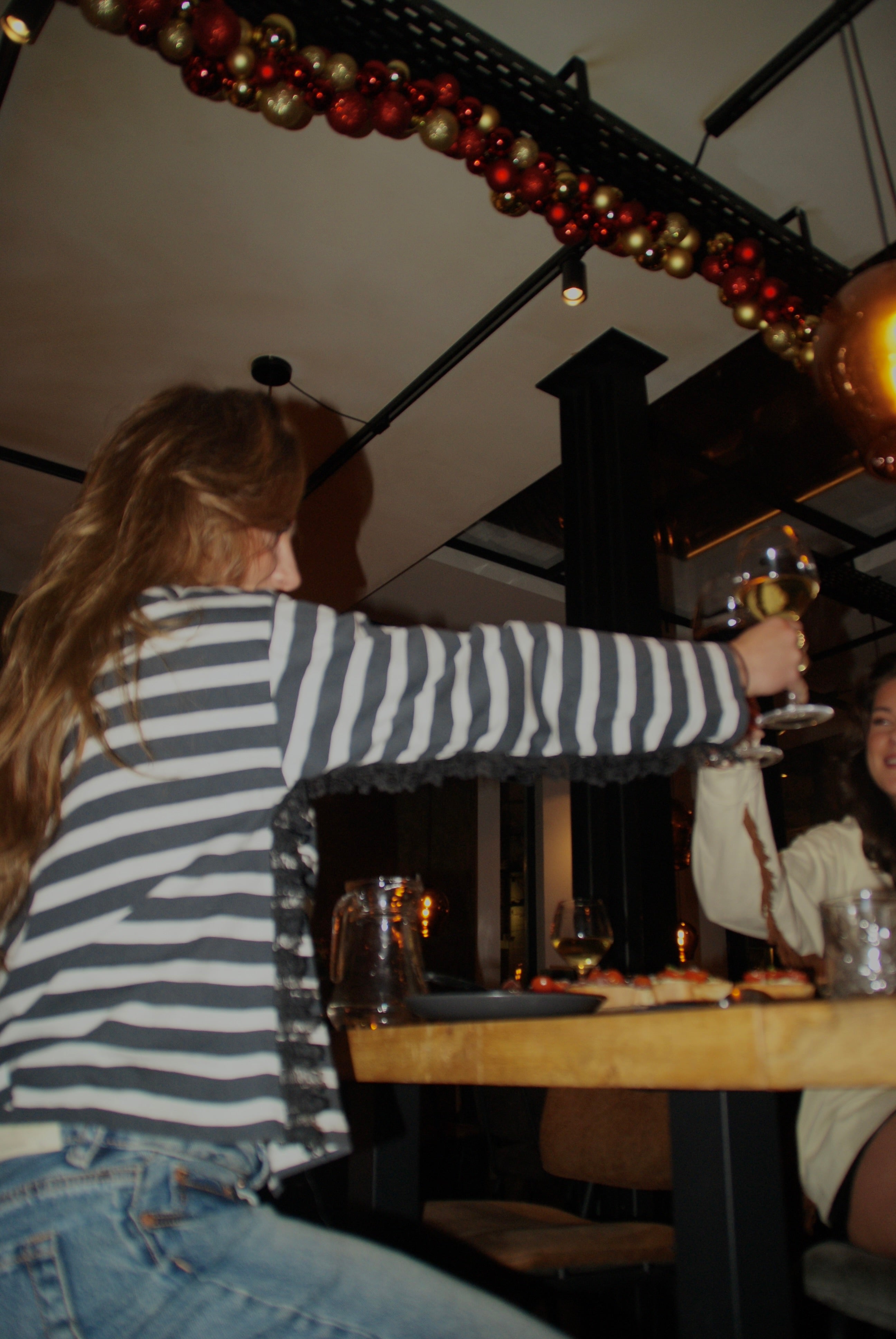 Franje longsleeve zwart grijs gestreept