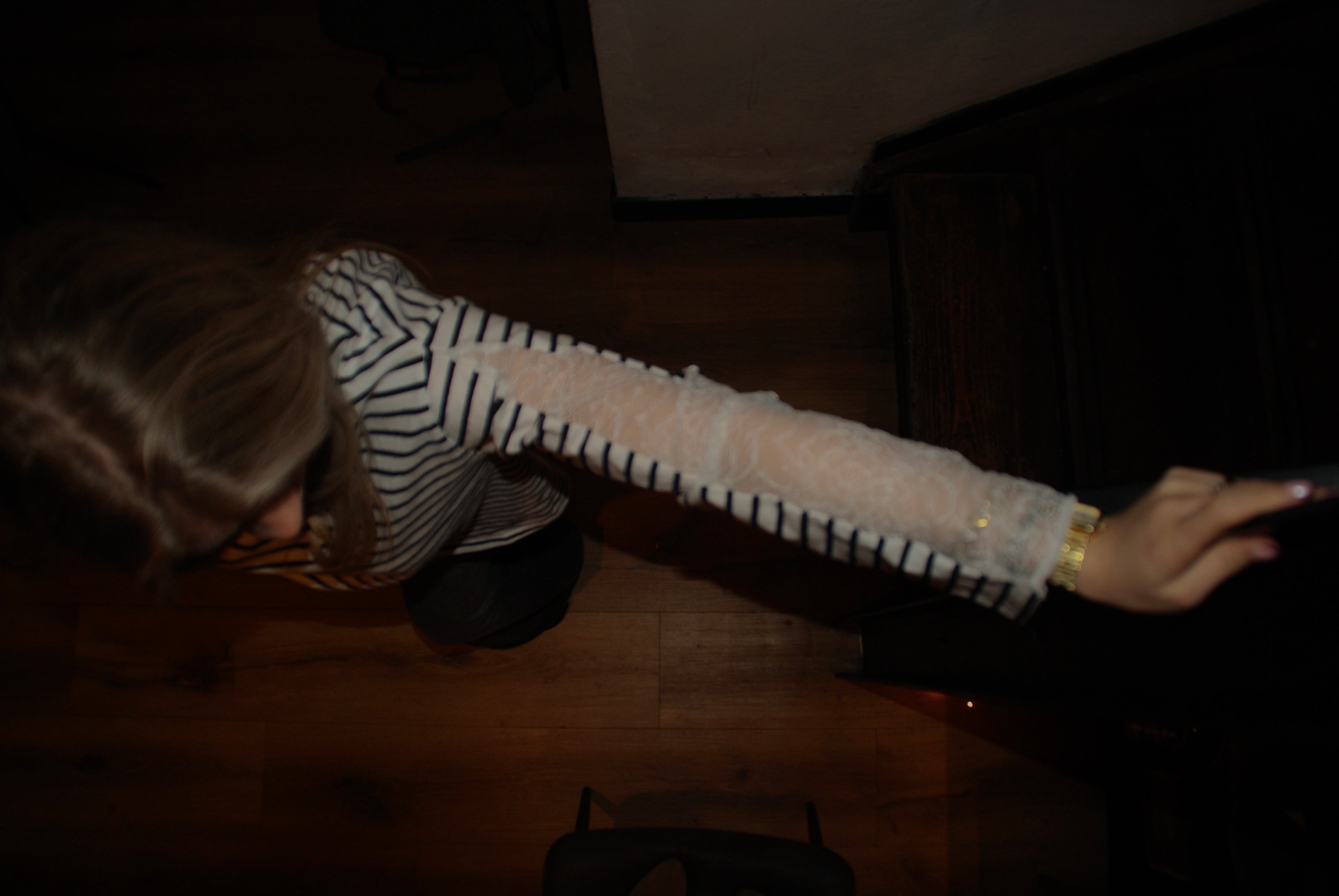 Lace longsleeve zwart wit