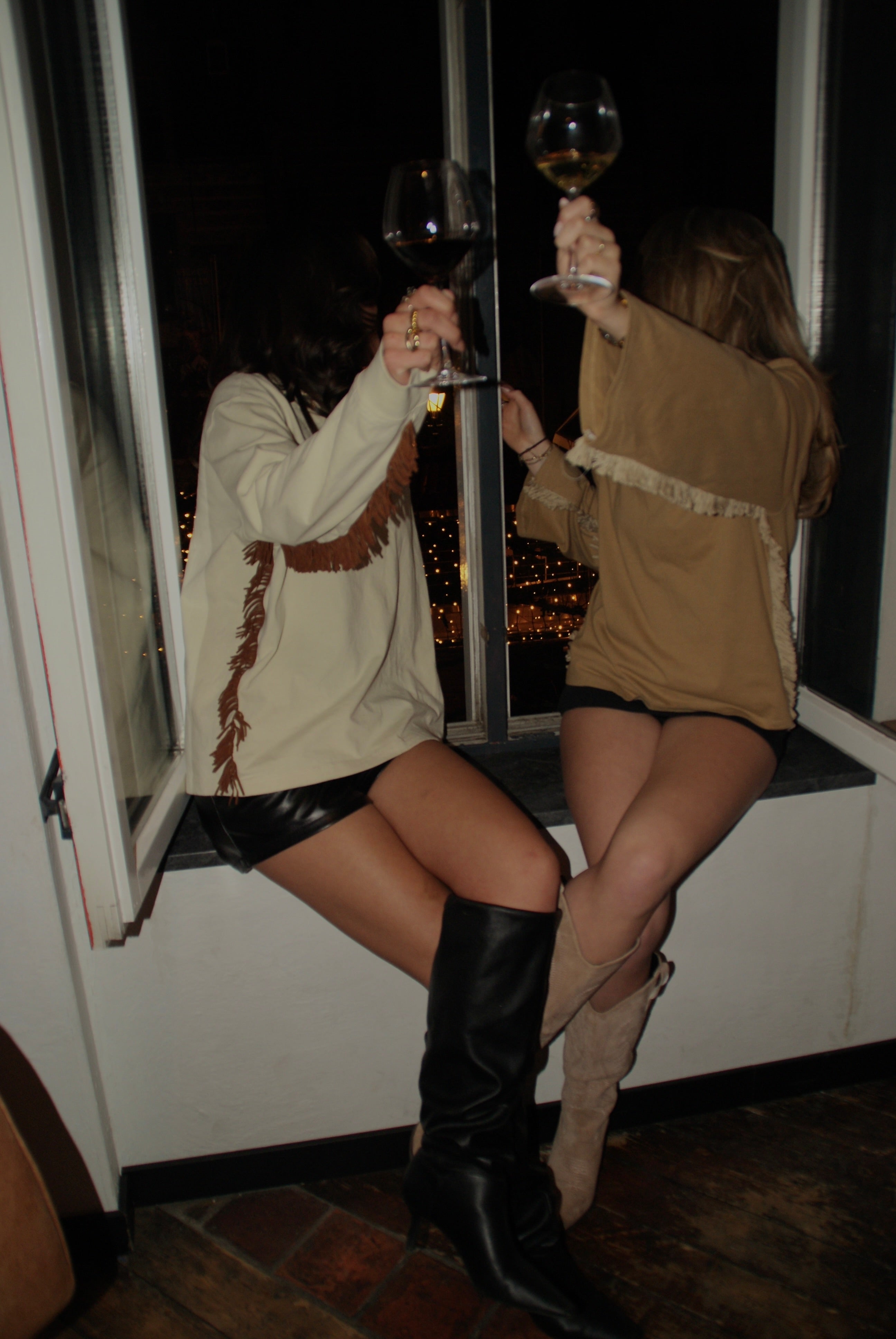 Franje longsleeve beige