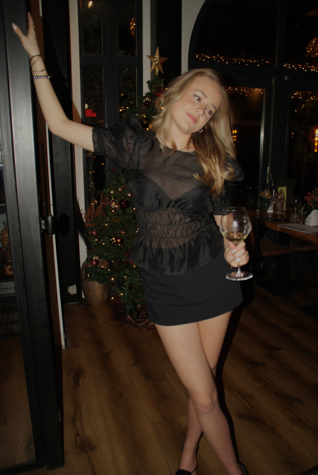 Doorzichtige top elastiek