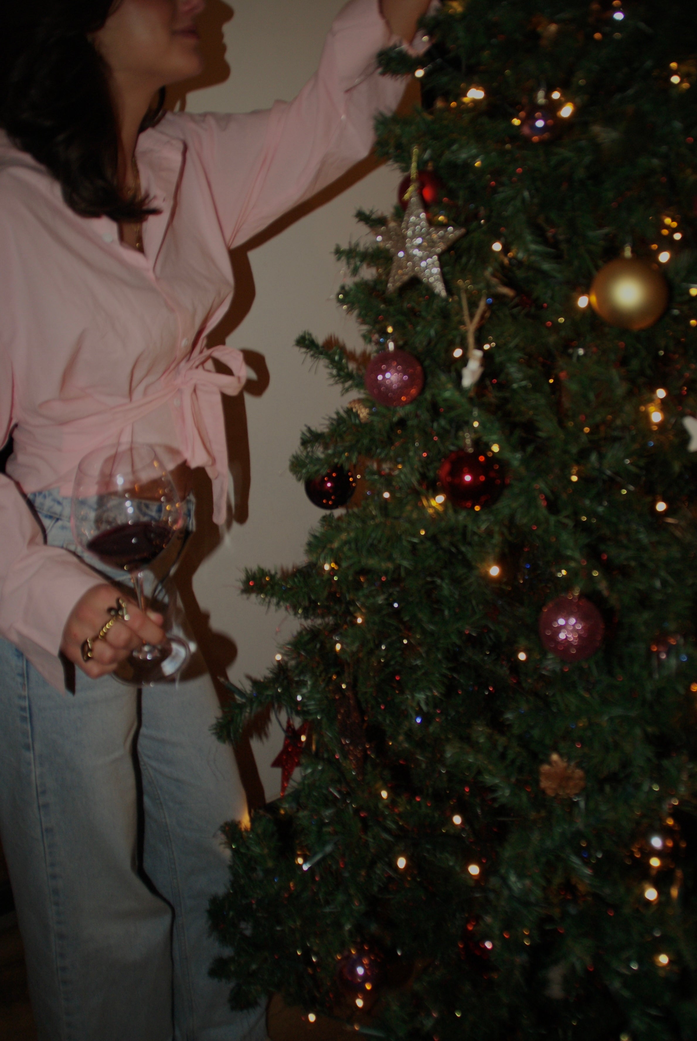 Roze blouse ceintuur