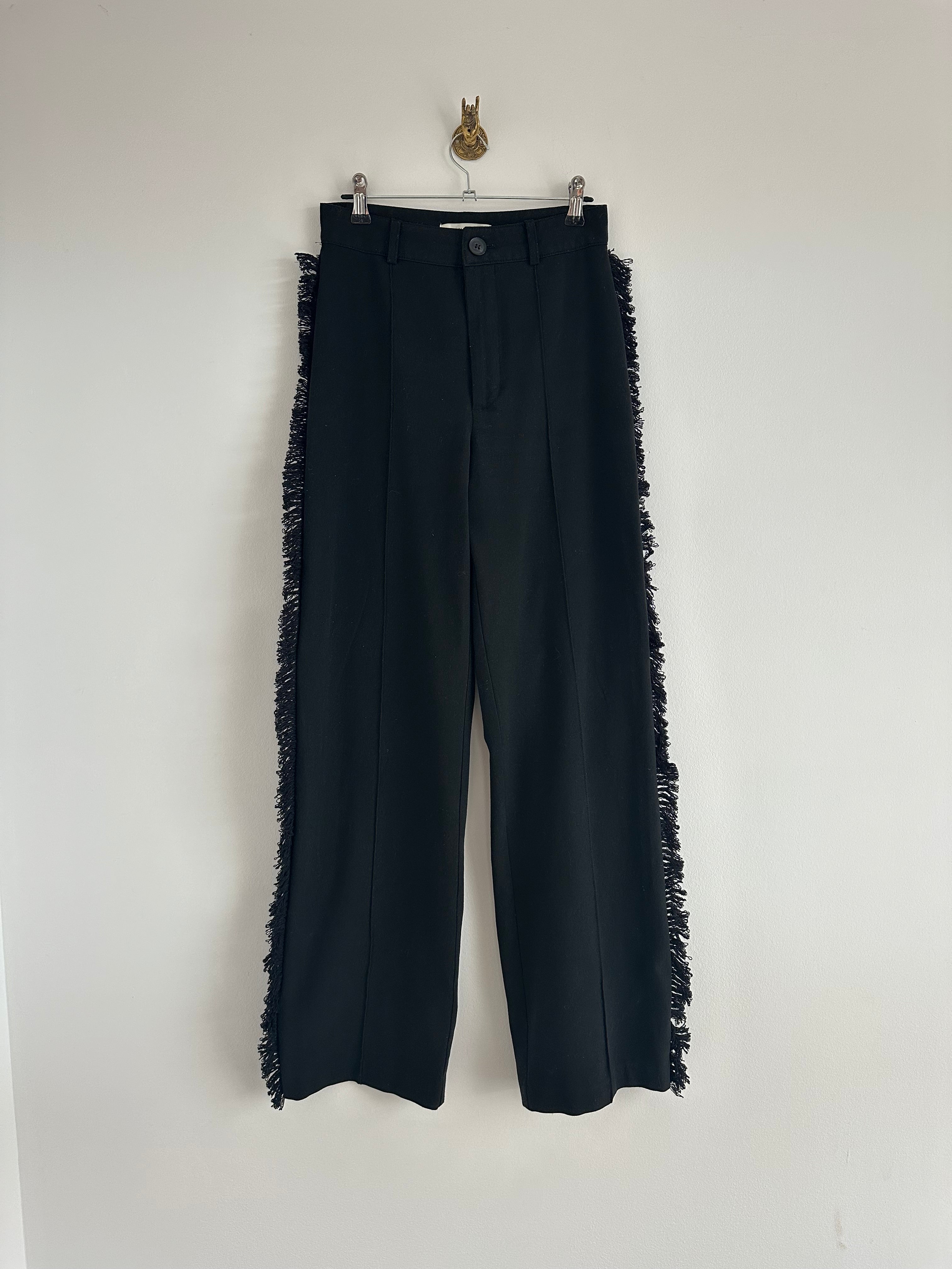 Franje pantalon zwart