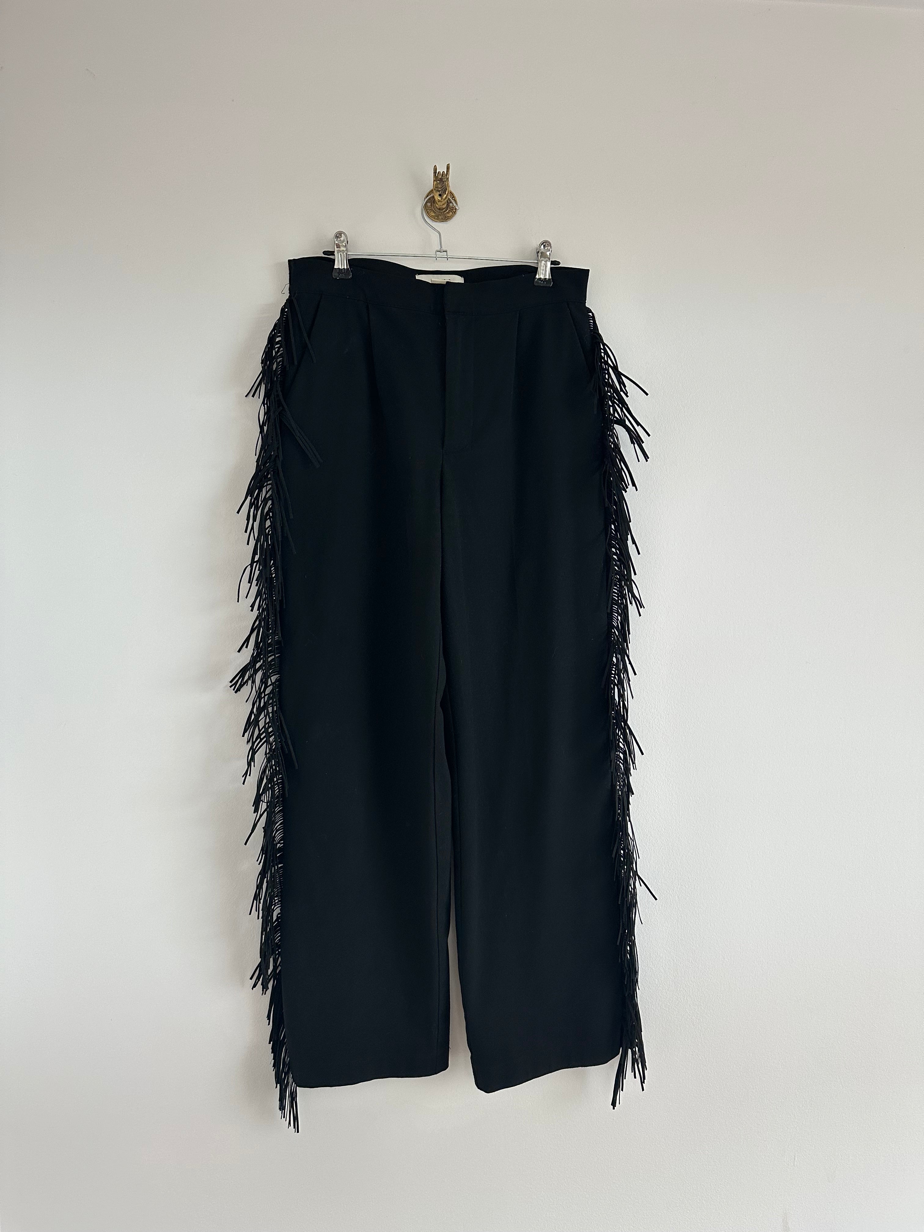 Franje pantalon zwart