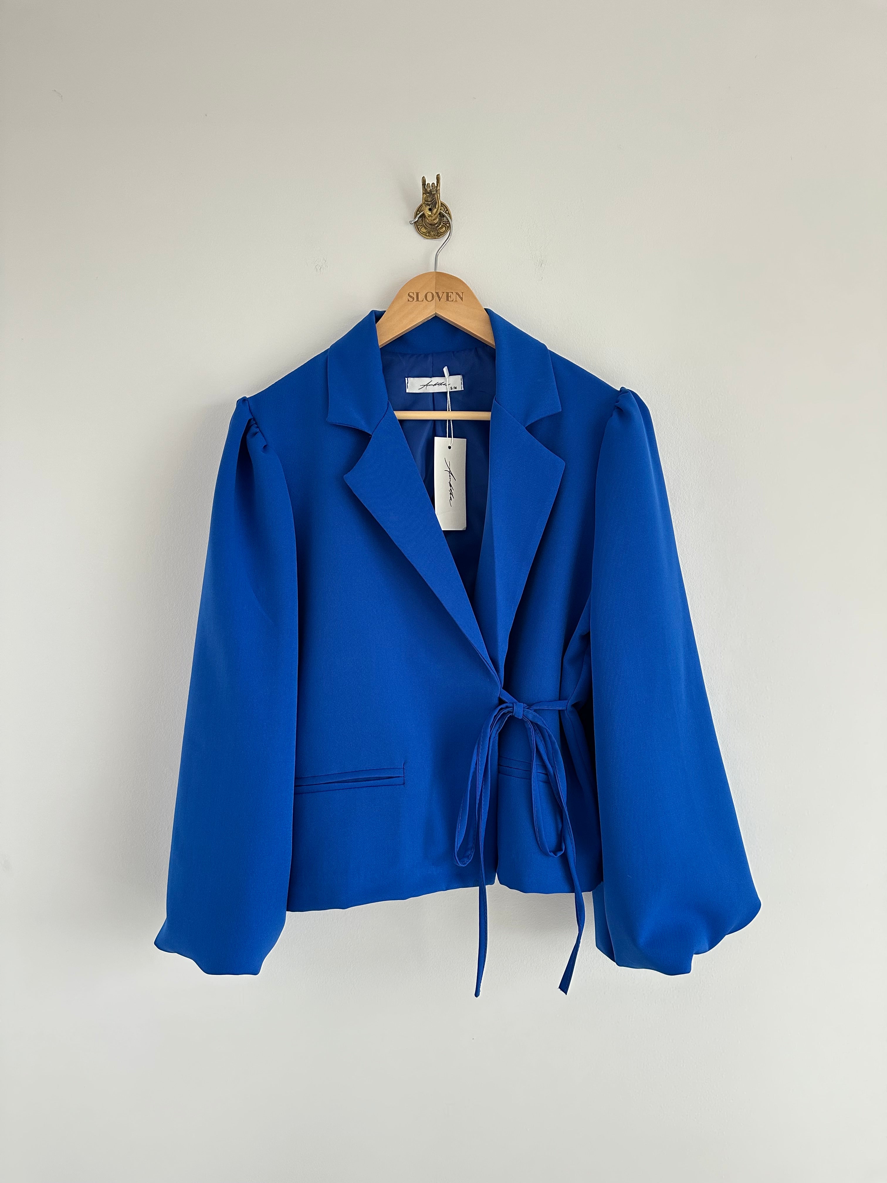Blazer met open rug blauw