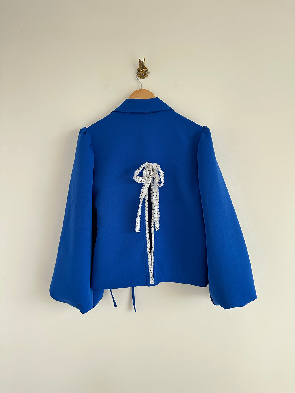 Blazer met open rug blauw