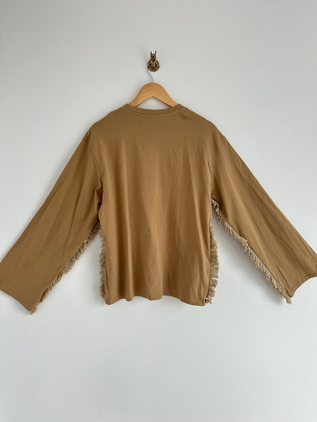 Franje longsleeve bruin