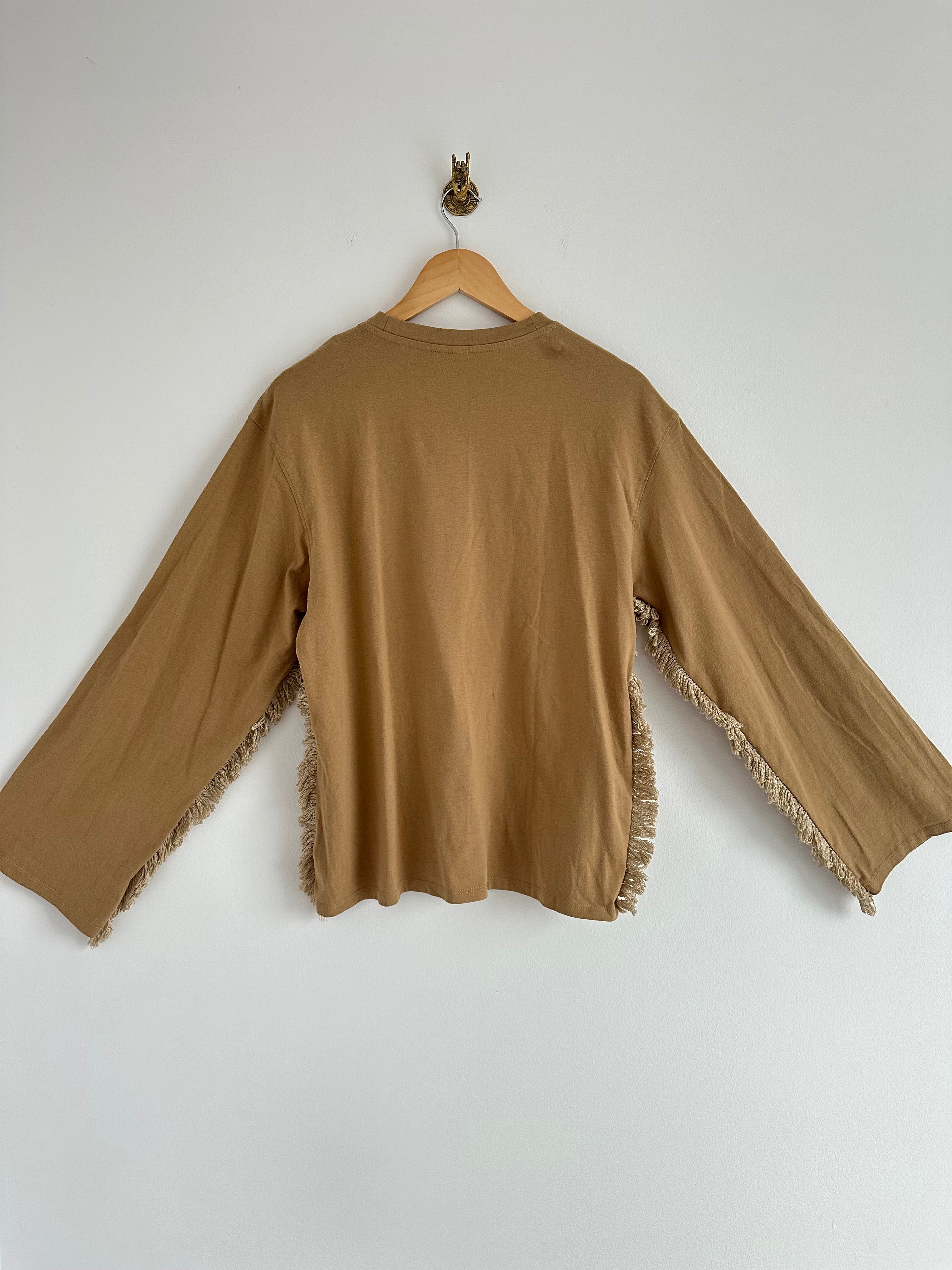 Franje longsleeve bruin