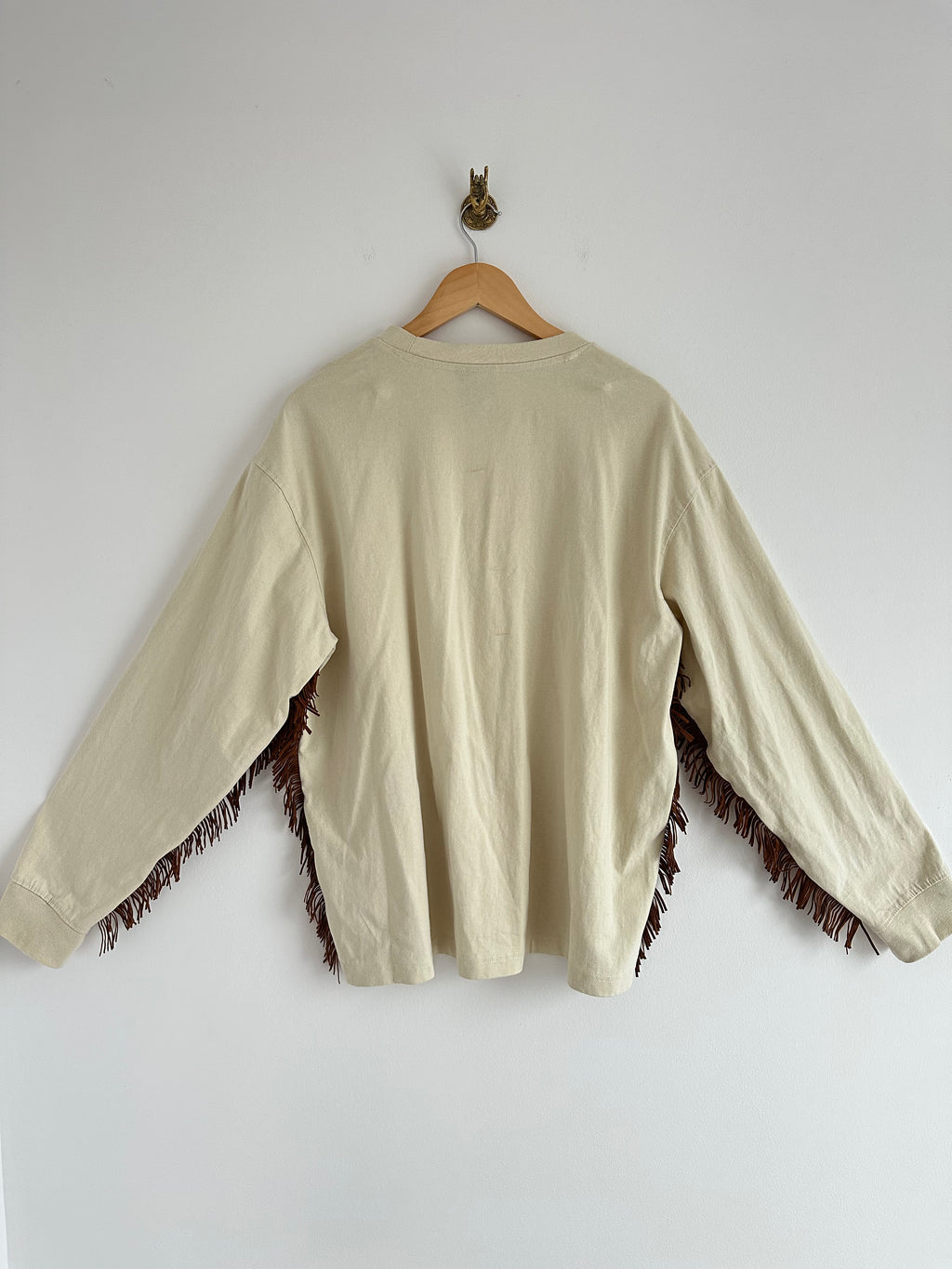 Franje longsleeve beige
