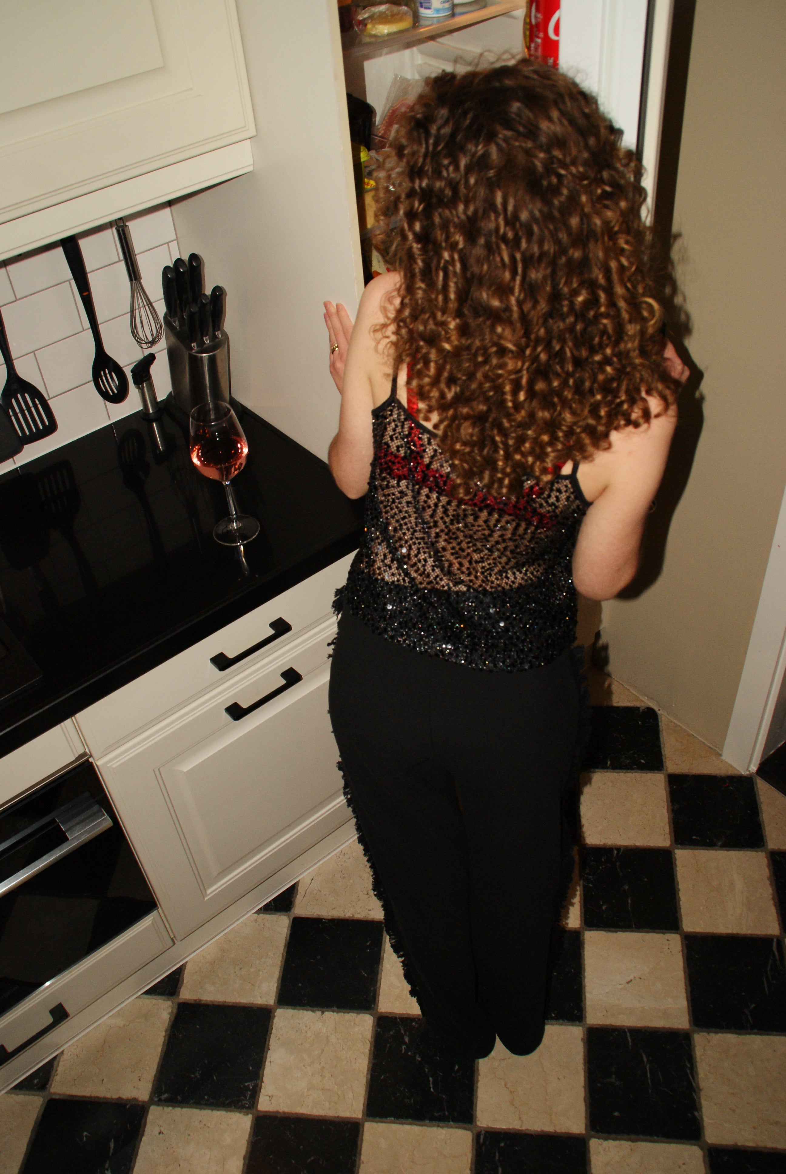 Franje pantalon zwart