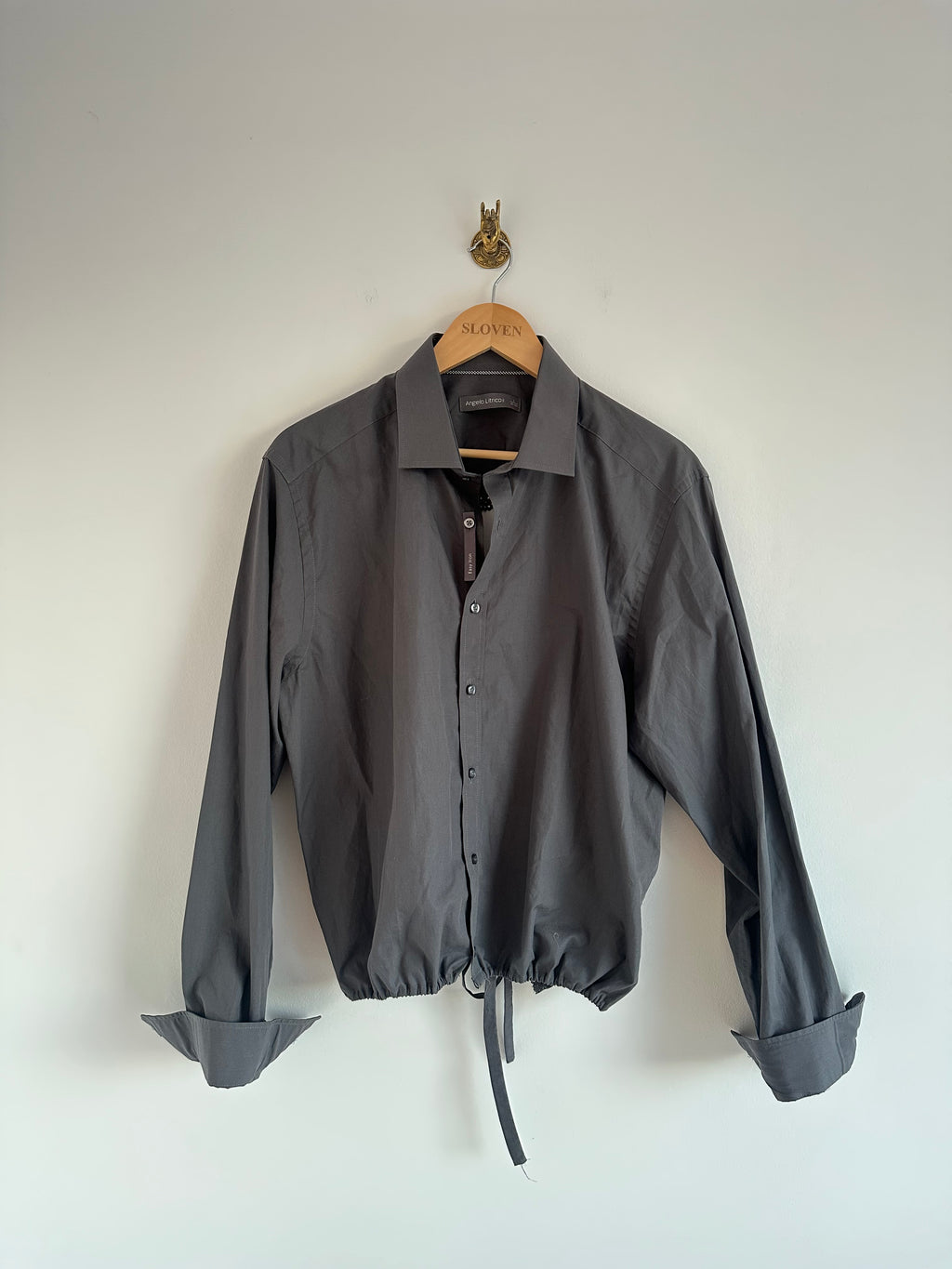 Grijze blouse met open rug