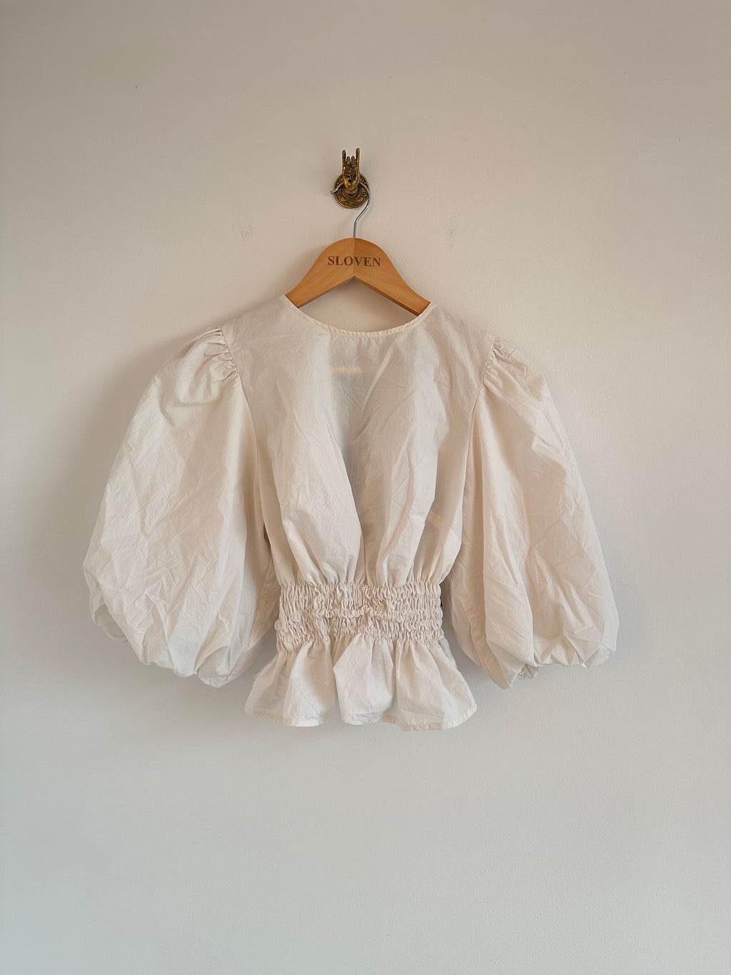 Bow blouse elastiek wit