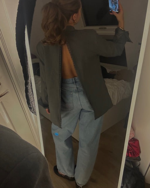 Blazer met open rug
